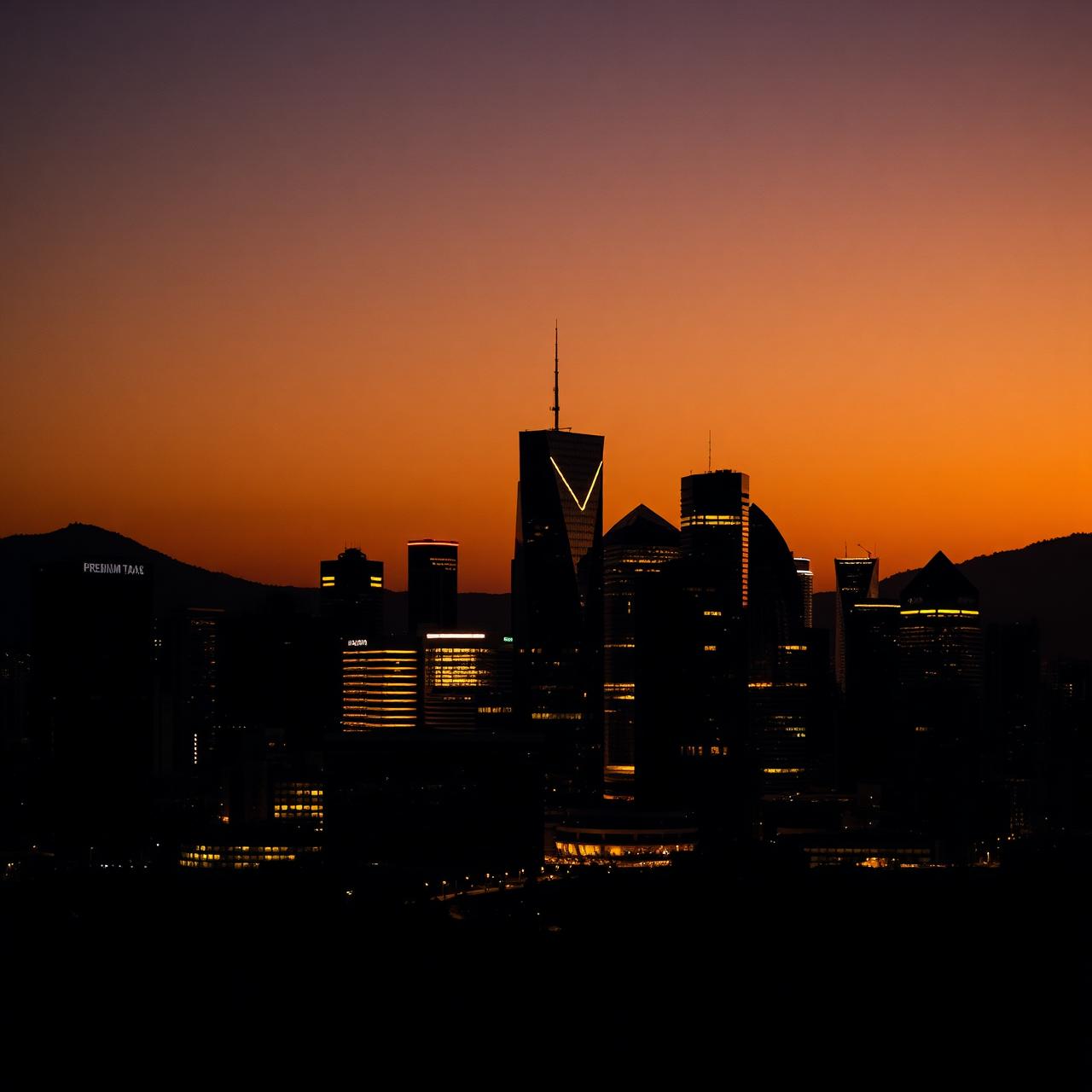 South African business district at twilight